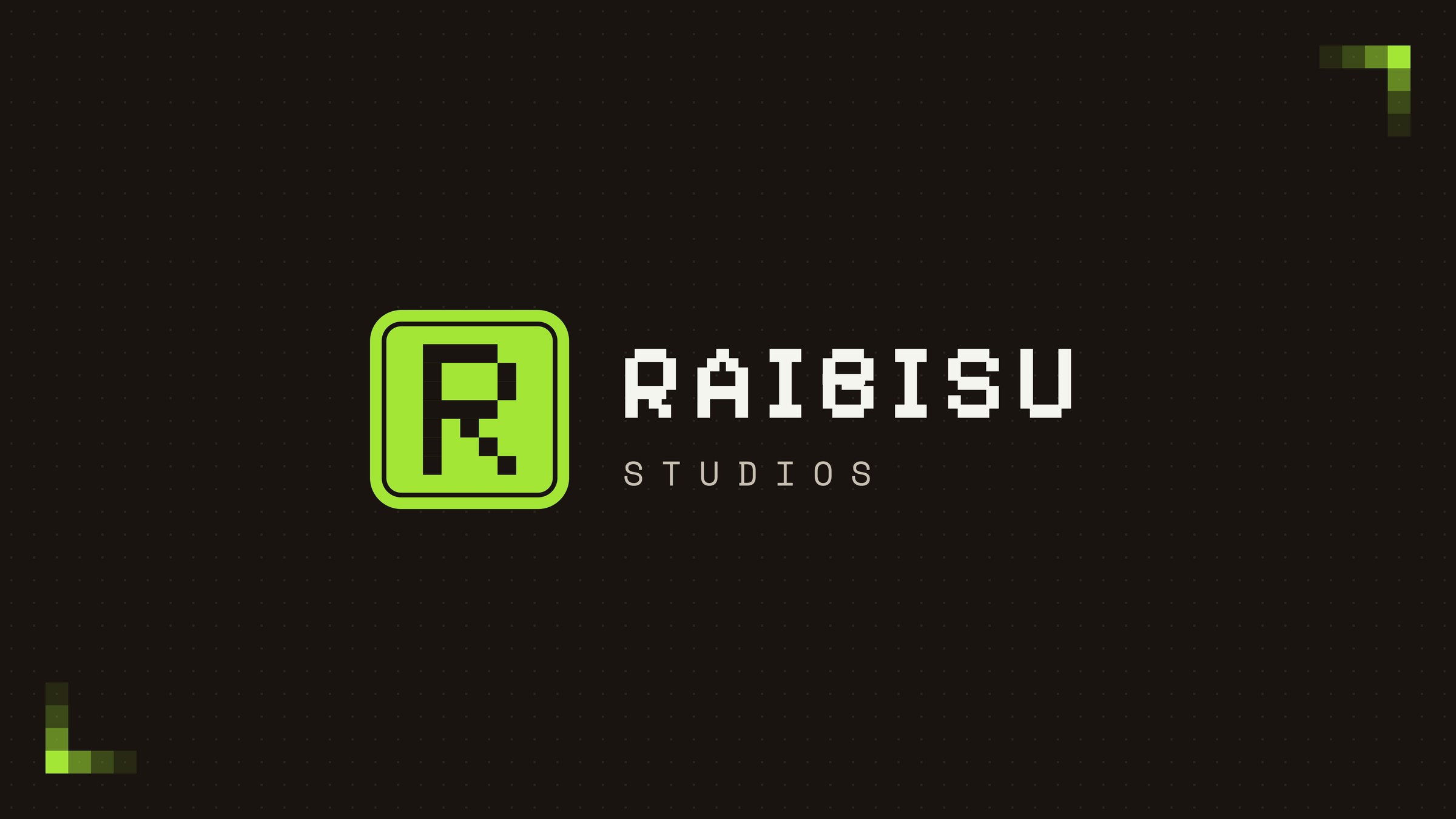 Horizontal Raibisu Studios banner on black